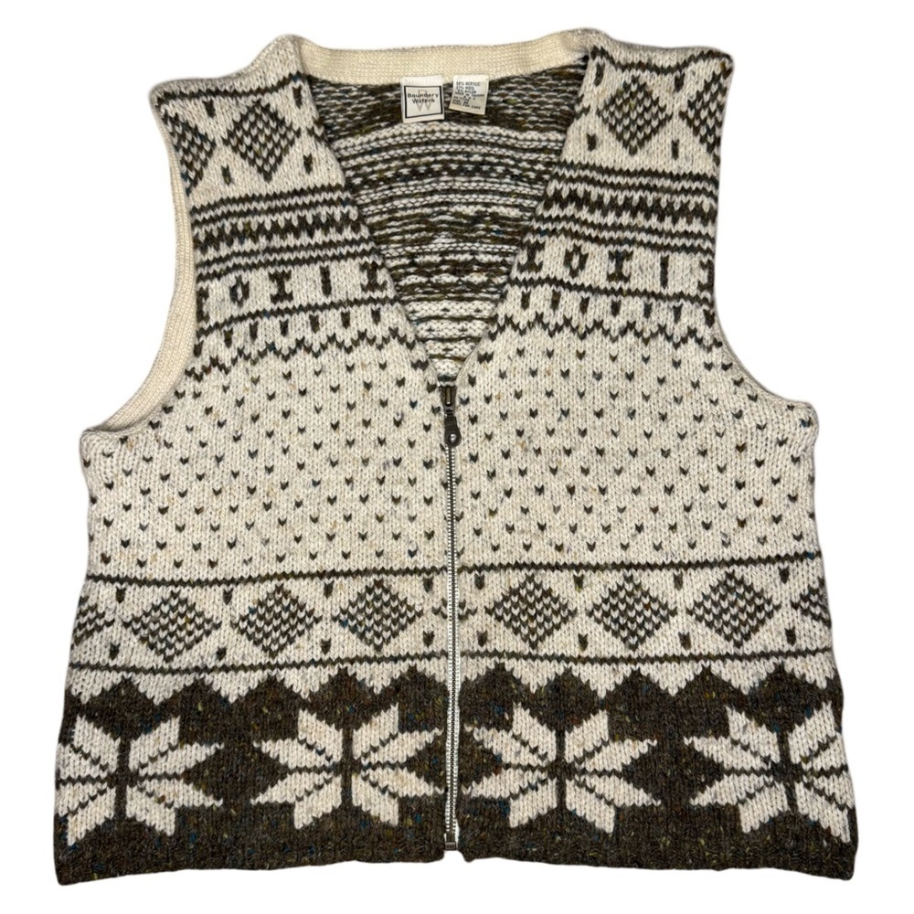 Boundary Waters Nordic Patterned Knit Wool Blend Vest